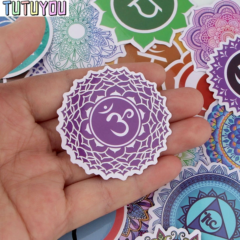 PC247 Yoga Mandala Sticker Waterproof For Laptop Moto Skateboard Luggage Guitar Furnitur Decal Toy Stickers Fashion Gifts