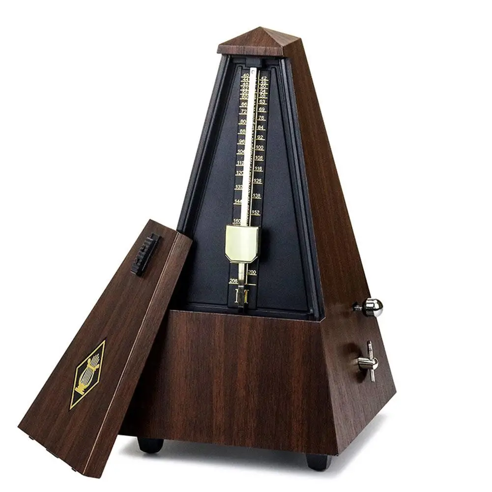 Teak color Винтажный башенный Тип гитарный метроном колокольчик кольцо ритм механический Маятник Мини-метроном для гитары Бас фортепиано скрипка аксессуары - Цвет: Teak color