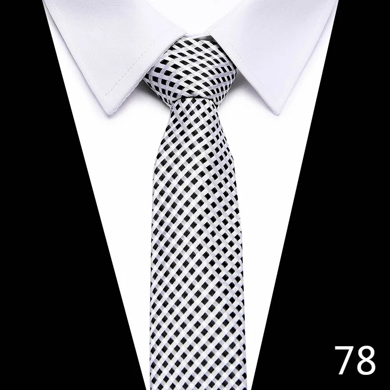 Модные галстуки, классические мужские Узкие галстуки, черный галстук 7,5 см, мужской деловой Свадебный галстук, шелковый мужской галстук, 64 стиля - Цвет: 78