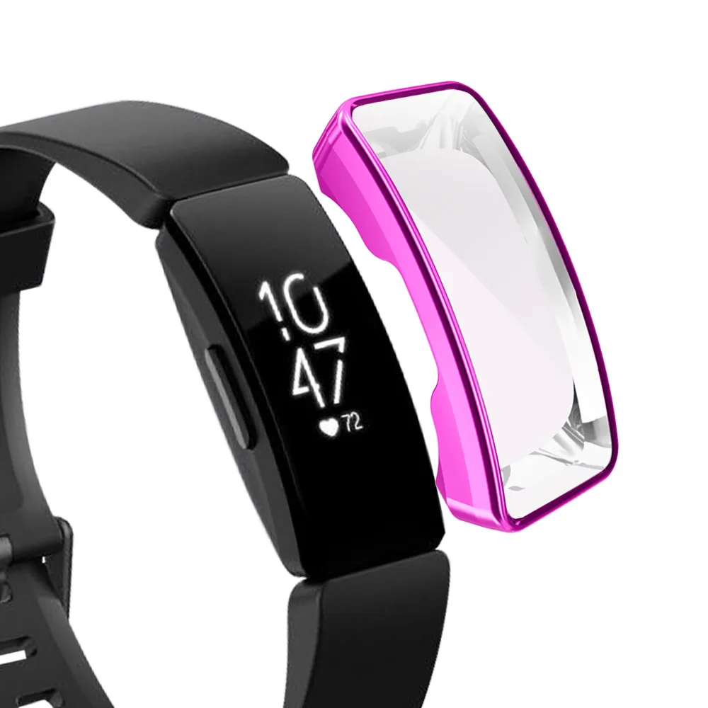 Фиолетовый Мягкий чехол из ТПУ Для Fitbit Inspire, 10 цветов, чехол для часов, защита экрана, аксессуары для умных часов, для Fitbit Inspire Hr - Цвет: Фиолетовый