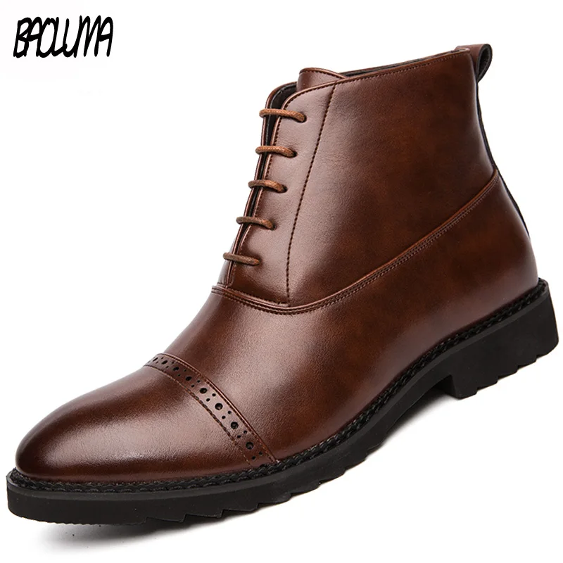 Мужские брендовые ботинки из спилка коричневые ботильоны роскошная мужская