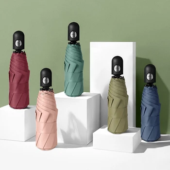 

5-Stage Automatic Umbrella Rain And Sun Protection 8 Ribs Green Blue Pink Black Women's Umbrella Male Female Parasol For Girls