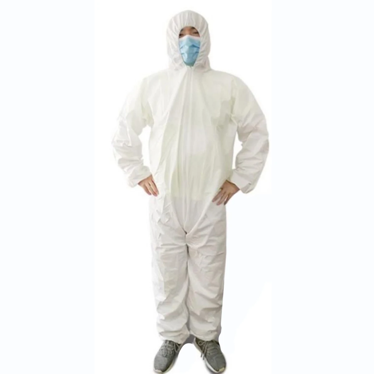 

Anti-dust Overalls Women Men Disposable One Piece Long Sleeve Hooded Protective Suit Plus Size Rompers