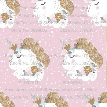 

unicorn print pink princess fabric DIY Clothes Dress For Baby Child, Quilting Sewing Fat Quarters Tissue Fabric Needlework
