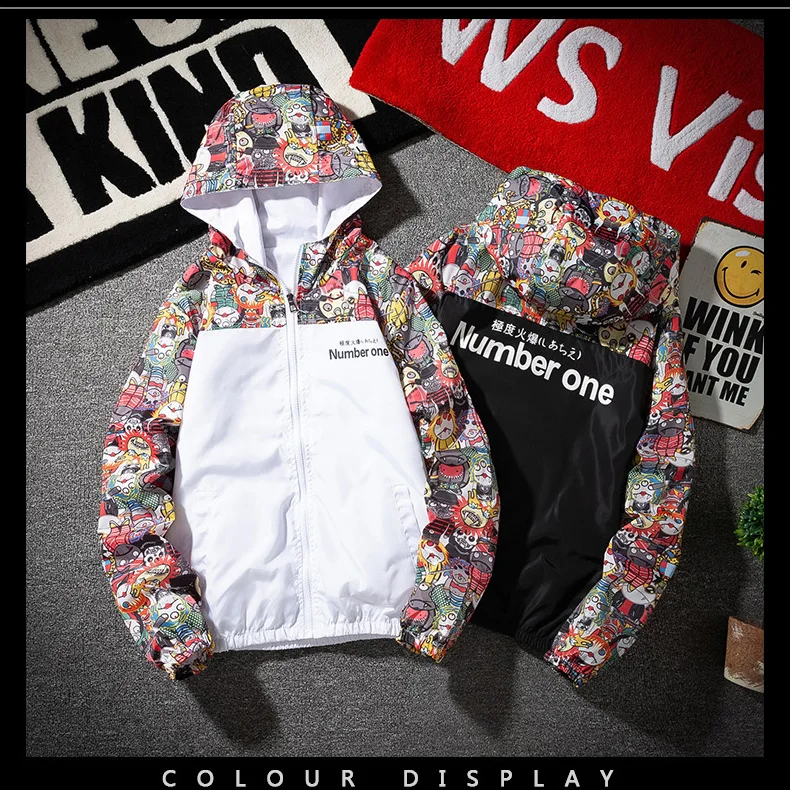 2020 women jackets Winbreaker female Casual Hoodies Jackets Printed Clothes Womans Hooded Windbreaker female Outwear Streetwear