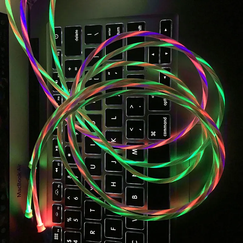 Cafele USB Typr-c кабель светодиодный свет 2 м кабели для зарядного устройства USB для Xiaomi Mi9 M8 Redmi Note 7 huawei samsung OPPO VIVO type C оборудование