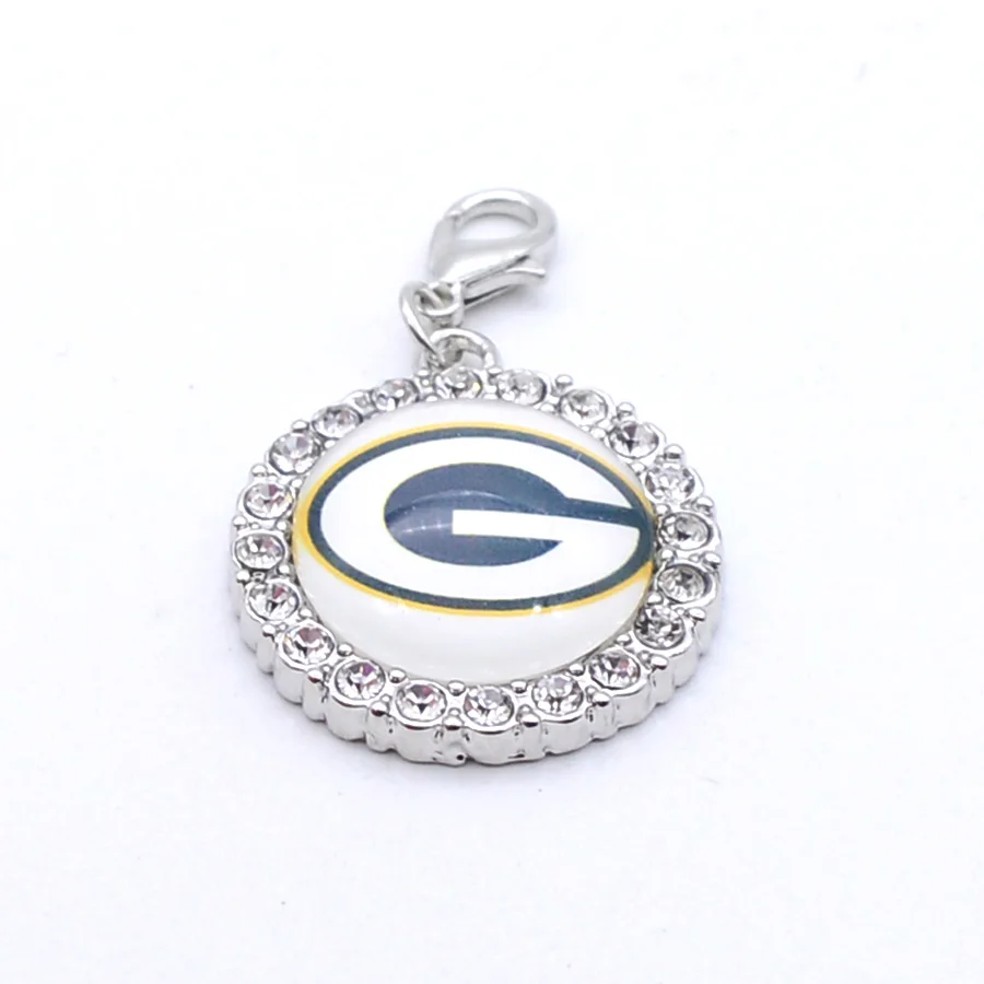 orange Серебряные подвески, стразы, амулеты Green-Bay Packers, амулеты для браслета, ожерелья для женщин, мужчин, фанатов футбола, Paty Fashion - Окраска металла: orange