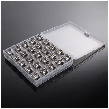 

New Bobbins Spool Metal Case With 25 Grid Storage Case Box for Brother Janome Singer Elna Sewing Machine Reels 25pcs