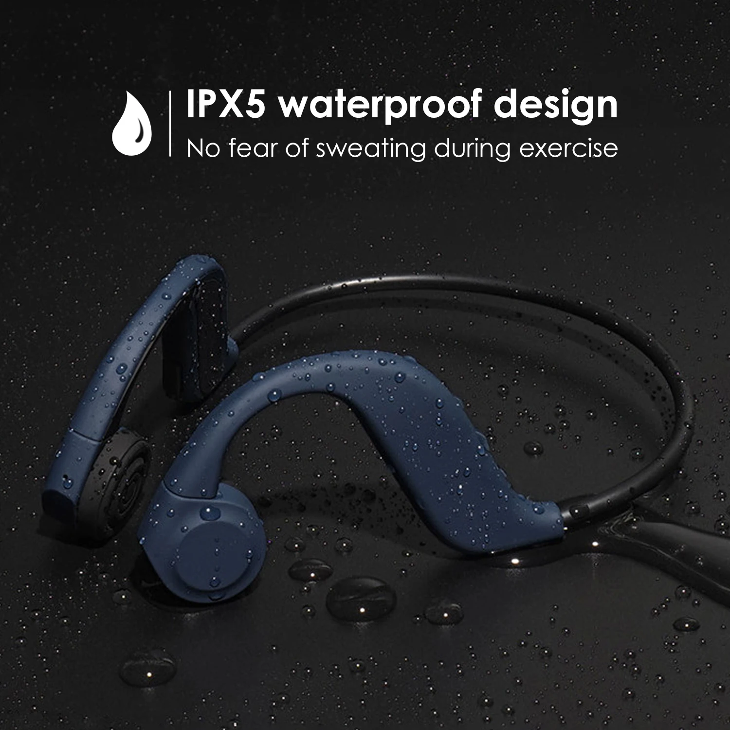 BBGear X9 Bone Conduction MP3 Player with Built in 8Gb Memory IP55 Waterproof Bone Conduction Headset w/Mic Sports Headphones