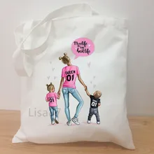 Mom Life Is Best Life многоразовая сумка для покупок для мам, Женская Холщовая Сумка-тоут, эко-сумка, Мультяшные сумки через плечо