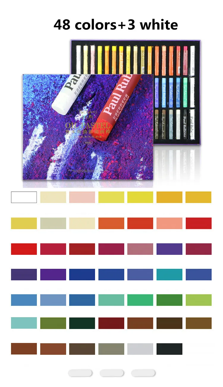 Paul Rubens Oil Pastels, 48 Colors Artist Soft Oil Pastels Vibrant