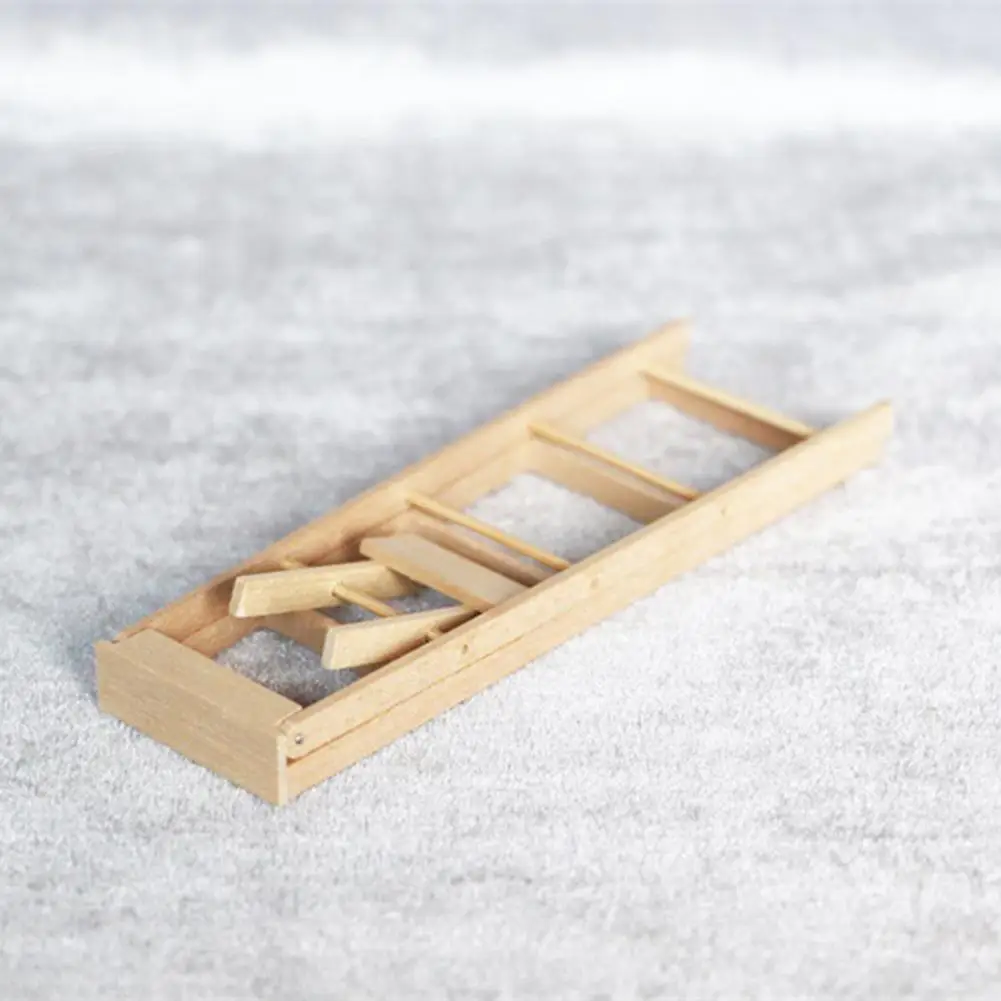 1/12 Miniatuur Rung Ladder DIY Decor Stabiel Poppenhuis 3-Rung Ladder Slijtvast Metaal voor Poppenhuis Meubels Accessoires (Wit