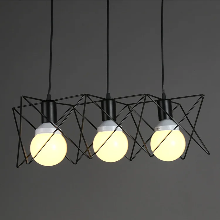 

Modern cage Pendant Light Black Iron Hanging Cage Vintage Led Bulb E27 for Dining Room Restaurant Bar Counter Industrial Loft