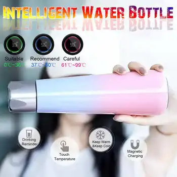 

400ml Stainless Steel Intelligent Water Bottle Thermo Vacuum Cup LCD Temperature Display Timed Reminder Cup Coffee Mug IP67