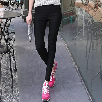 

Leggings Women Slim Trendy High Waist Ankle-Length Casual Solid All-match Womens Korean Style Simple Daily Student Harajuku New