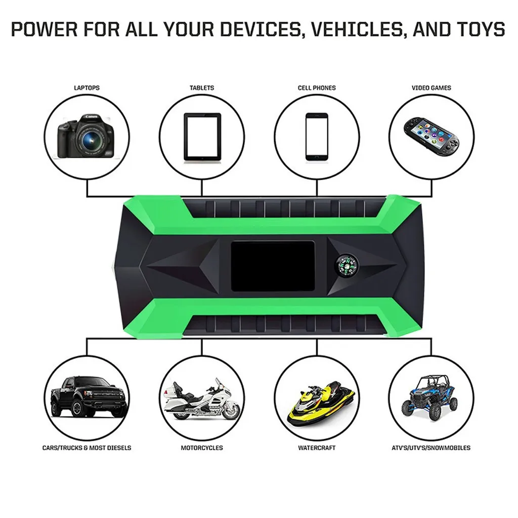 12v батарейка UPS 12v89800mAh 12V lcd 4 USB Автомобильное пусковое устройство, КАРБЮРАТОР бустер зарядное устройство аккумулятор power Bank аккумулятор Аккумуляторная батарея