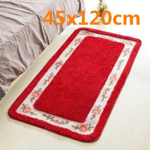 Red 45x120cm Прямоугольный напольный ковер большой прикроватный коврик для декора комнаты Противоскользящий напольный коврик для кухни Туалет ковер для ванной коврик в прихожую - Цвет: Red 45x120cm