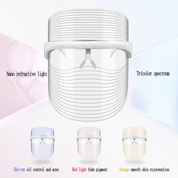 

Therapy Photon Electric Facial Mask Skin Tightening 3 Color LED Light Skin Rejuvenation Acne Wrinkle Removal Beauty Device Tool