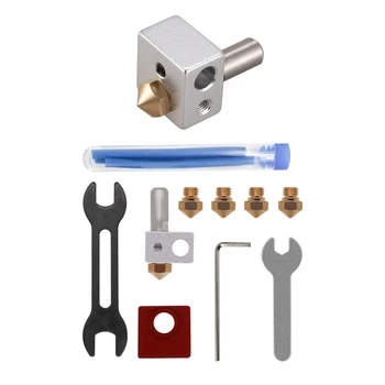 

1 Set MK10 Hotend Kit M7 Nozzle and Throat & 1 Set 3D Printer Accessories MK10 All Metal Hotend Cooling Block Kit