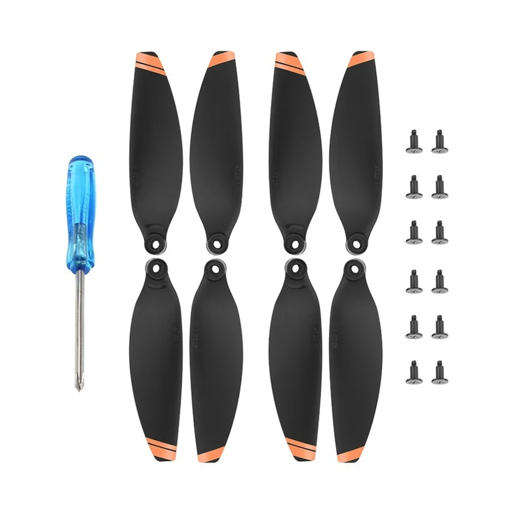 Lot 8 Hélices Plastique Noir/Argent Pour DJI Mavic Mini – Rechange Léger Et Résistant Hautes Performances