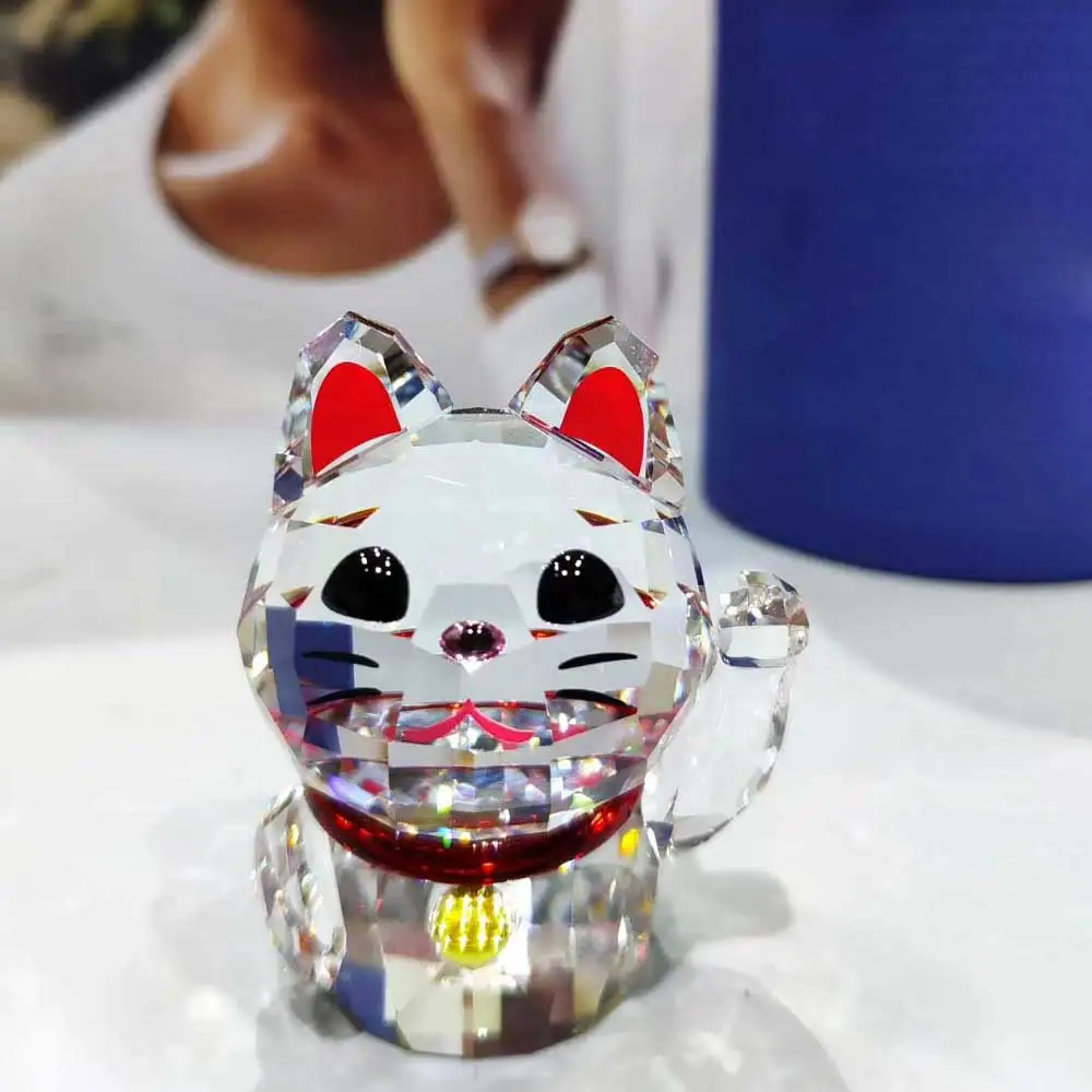Crystal Cat Figurine Ornament Glass Cat Paperweight Fengshui Collection  Craft Car Hanging Decor Christmas Gift Home Table Decor - AliExpress