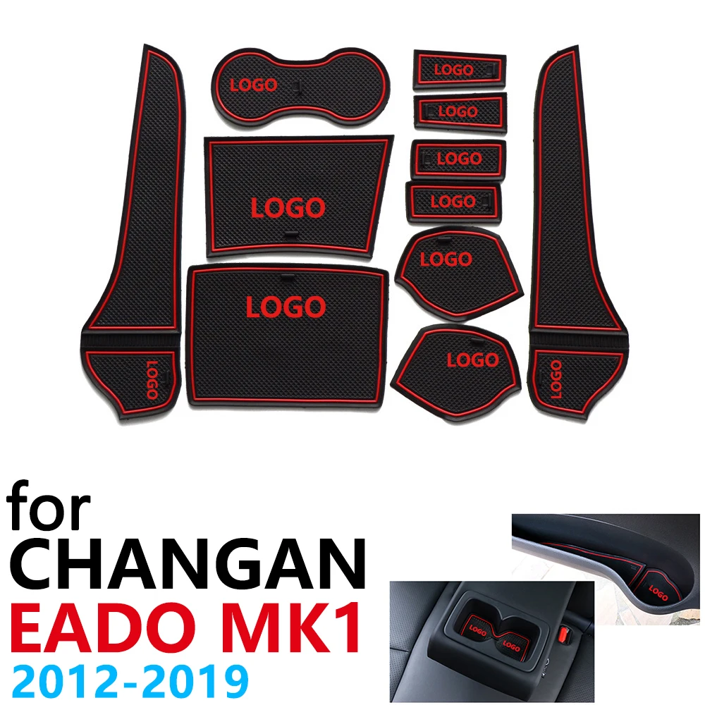 Противоскользящая резиновая подушка для чашки коврик двери Changan Eado MK1 I 2012 ~ 2019