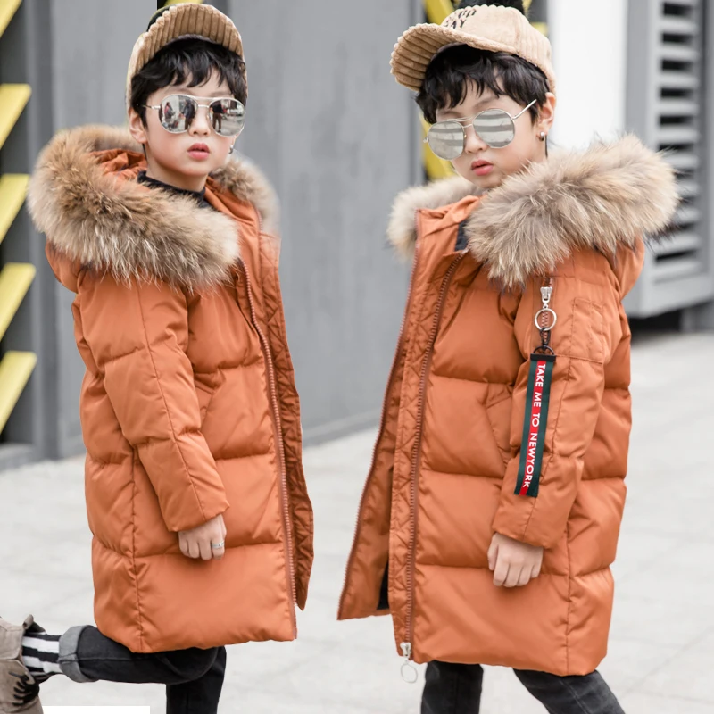 

-30 Degrees Boy Clothing Warm Down Jacket for Boy Clothes 2019 Winter Thicken Parka Real Fur Hooded Children Outerwear Coats 14