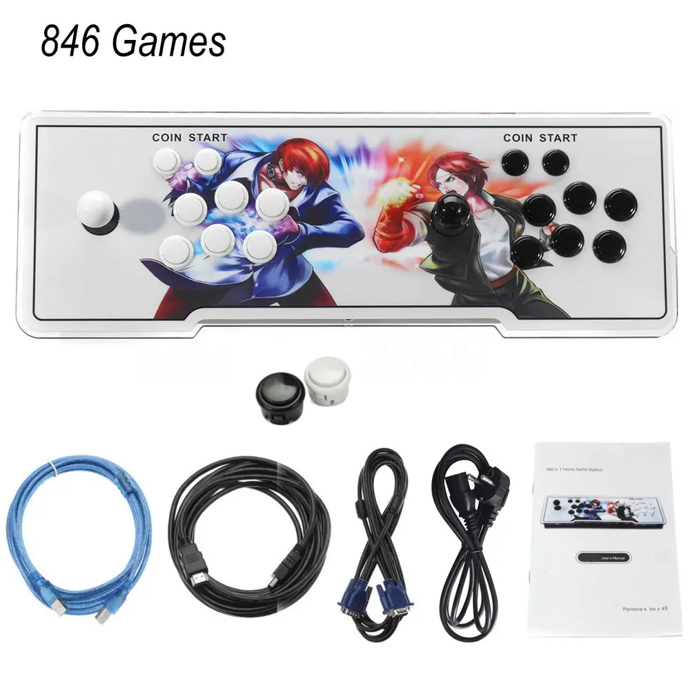 

846 In 1 Home TV Multiplayer Arcade Game Console Kit Set Double Joystick Children Game Console With Pause Function