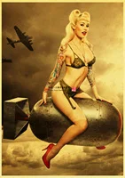 Sexy Tease Girl Art Poster Vintage Retro Lienzo Pared Hogar Bar Carteles Sticker Regalo Sin Marco Decal