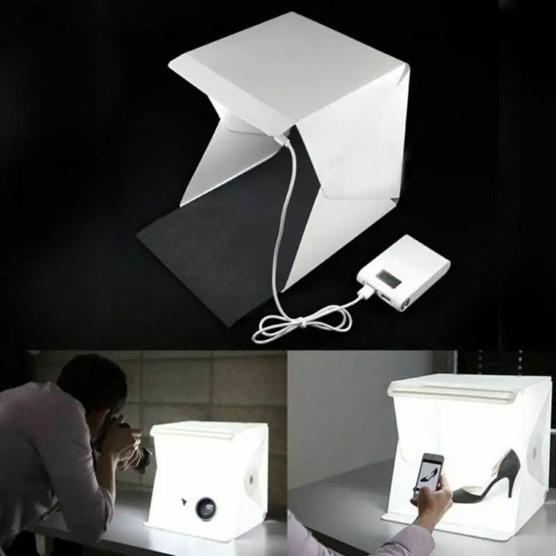 Portable Mini Photo Studio Box Photography Backdrop LED Light Room Tent Tabletop Shooting