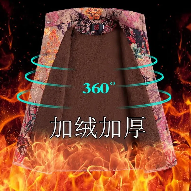 

Middle-aged WOMEN'S Apparels Brushed And Thick Cotton-padded Clothes 50-60-Year-Old Large Size Elderly Clothes Middle-aged Women