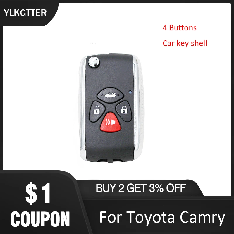 YLKGTTER 4/3+ 1 кнопки ABS Автомобильный ключ для Toyota Avlon Crown Corolla Camry RAV4 Reiz Yaris Prado высокое качество ключ крышка