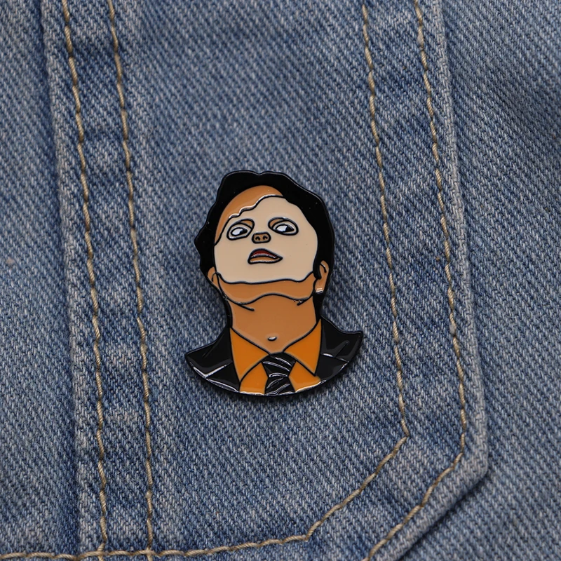 Офисный значок Dwight Schrute для мужчин и женщин, нагрудная шляпа/сумка, эмалированные булавки, джинсовая куртка, броши в виде капли масла S199