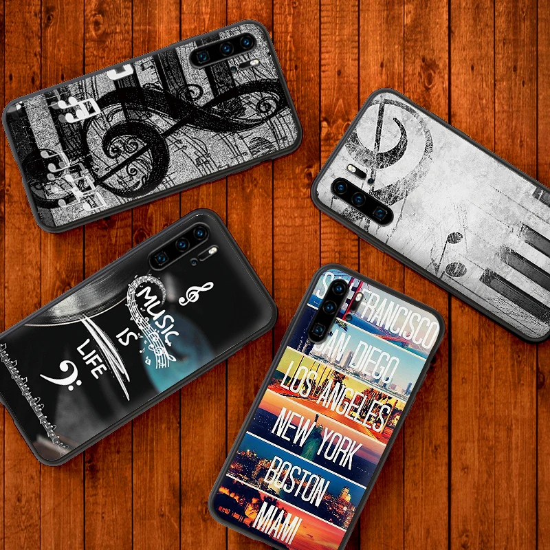 Cases For Huawei P10 P20 2019 P8 P9 Mini P30 LITE for P Smart Z 2018 Pro Music City USA Phone Cover Gift | Мобильные телефоны и