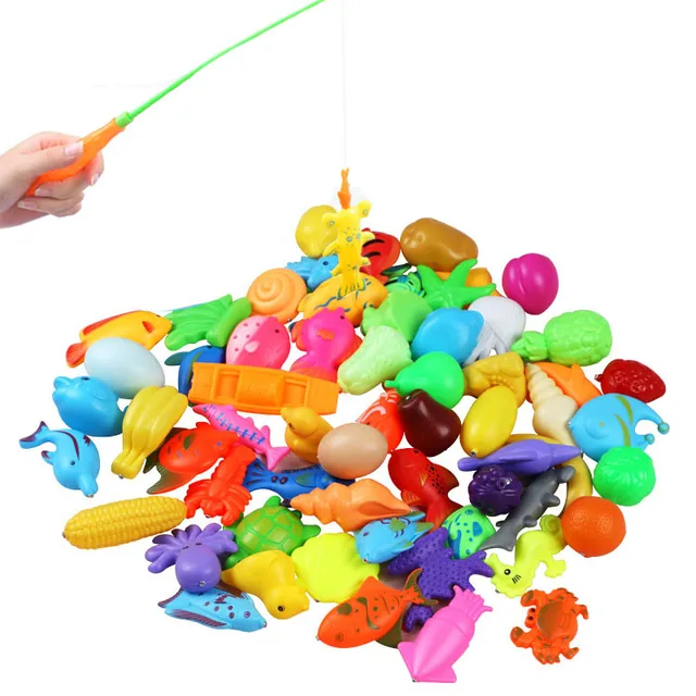 32pcs/lot Magnetic Fishing Toy Rod Net Set for Kids Child Model Play Fishing Games Outdoor Toys (30 Fish+2 Rod) 1
