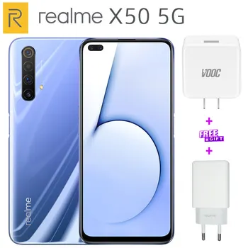 

Original Realme X50 5G Mobile Phone 64GB/256G/128G ROM 6.57" Snapdragon 765G Camera 64MP 4200mAh 30W NFC 120HZ Cellphone