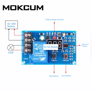 

Over-discharge Protection Dispaly Module 30A Battery Protecter Upper Low Voltage Protection Board 12V 24V 48V 36V 48V Battery