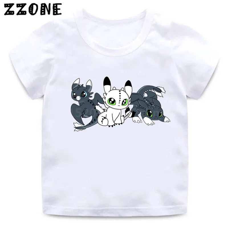 Футболка с принтом «Как приручить дракона» для мальчиков и девочек детская забавная одежда Детские топы, футболка для малышей HKP5322