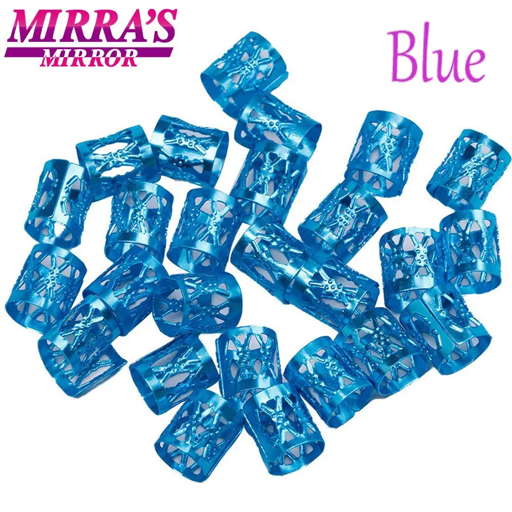 Зеркало Mirra 100 шт золотые бусины для волос для косичек смешанные манжеты клипсы серебряные волосы кольца для девочек регулируемые аксессуары для дредов - Цвет: 100pcs Blue