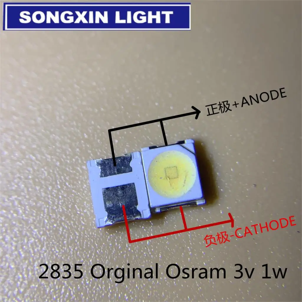 50 шт. OSRAM СВЕТОДИОДНЫЙ подсветка высокой мощности Светодиодный 1,5 Вт 3 в 1210 3528 2835 131LM холодный белый ЖК-подсветка для ТВ приложения - Цвет: Orginal Osram 1w