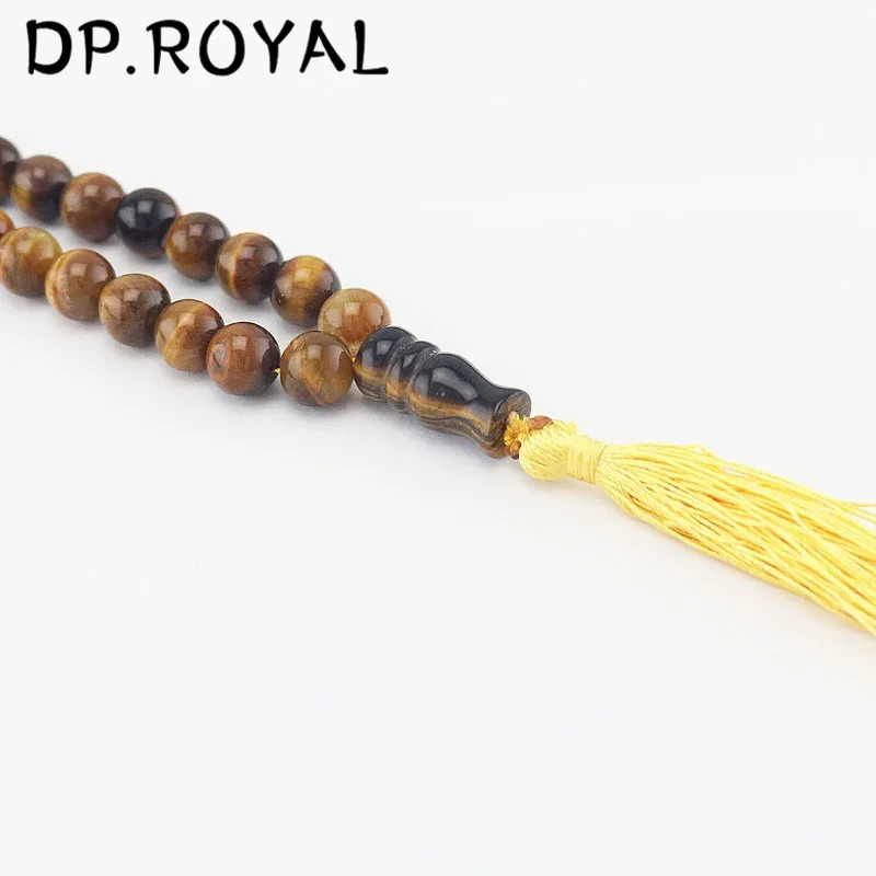 Натуральный камень тигровый глаз четки браслет желтый Tassel Pendant Четки мусульманские Ислам четки оптом по низкой цене Аллах Мухаммед подарок