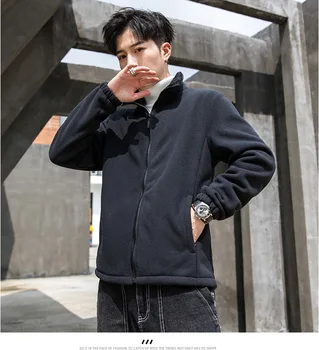 

Men's Full Zip Fleece Camping Hiking Jacket Soft Light Outdoor Hunting Jacket Stand Collar