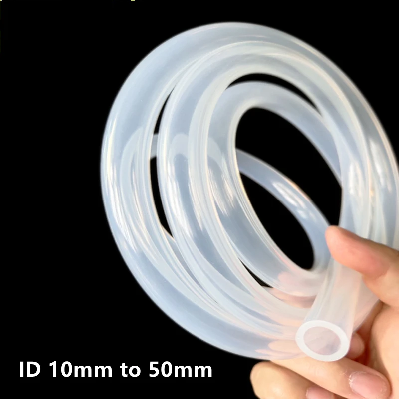

Food Grade Silicone Hose Silica Gel Tube Pipe Temperature Resistance ID 10mm - 50mm Transparent