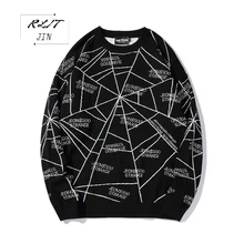 ##Special Price RLJT.JIN High quality harajuku unique spider web design style man sweater Casual cotton loose long sleeve round collar pullovers ##Special Price RLJT.JIN High quality harajuku unique spider web design style man sweater Casual cotton loose long sleeve round collar pullovers