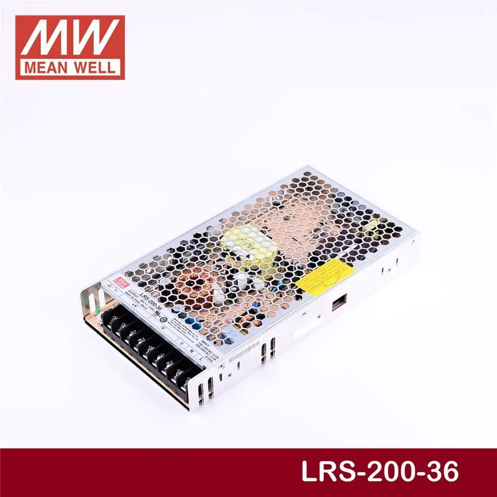 Лидер продаж бренд MEAN WELL представляет LRS-200-36 е-байка 36В 5.9A meanwell LRS-200 е-байка 36В 212,4 Вт один Выход переключение Питание