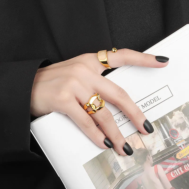 LIVVY Silver Color Minimalist Irregular Rings For Women Couples Vintage Jewelry Simple Open Ring Best Gift finger ring silver ring couples rings adjustable rings opening ring