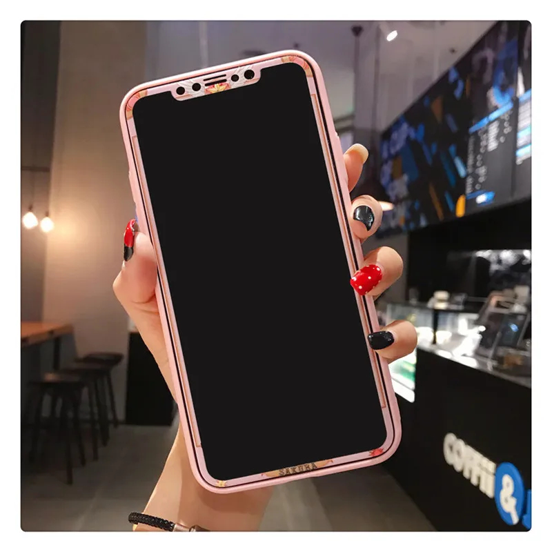 Для iphone 11 pro Max Cardcaptor Sakura закаленное стекло flim+ мягкий бампер для iphone XS Max XR 7 6S 8plus чехол с принтом "Сейлор Мун"+ 2 ремешка