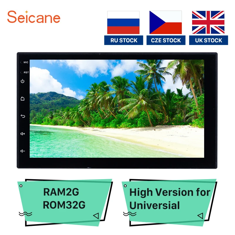 Seicane Универсальный Автомобильный 2Din Android 8 1 стерео 2 + 32 ГБ для NISSAN TOYOTA KIA VW Hyundai Suzuki