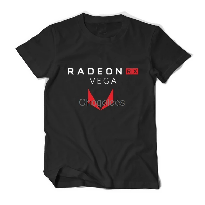 Футболка мужская с принтом AMD Radeon RX Vega хлопковая Повседневная рубашка короткими