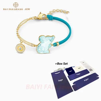 

2020 Fashion Jewelry SWA NEW CHINESE ZODIAC RAT Bracelet Gold Sea Blue Mouse Shaped Decoration Crystal Female Romantic Gift